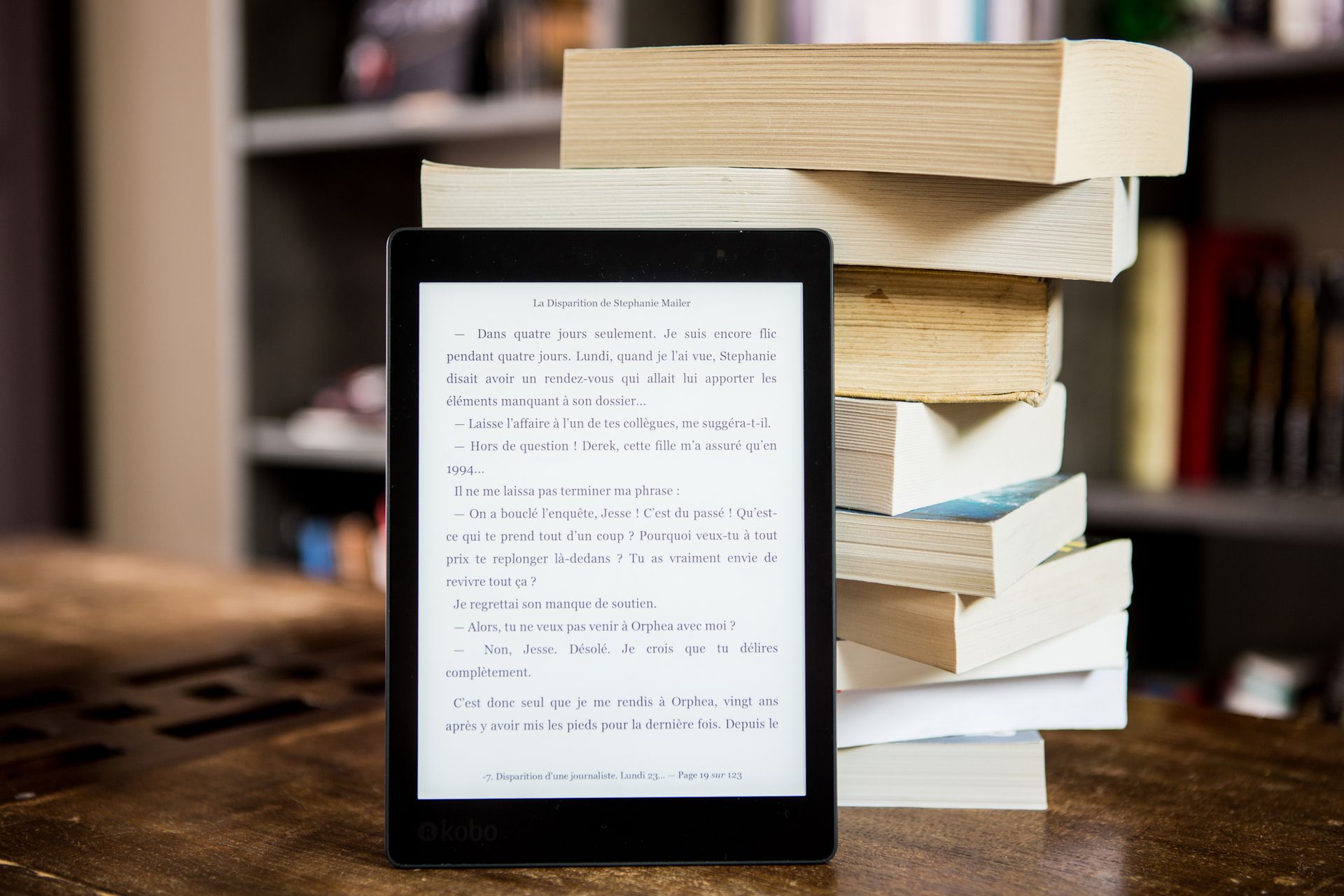 Tablette affichant des livres numériques
