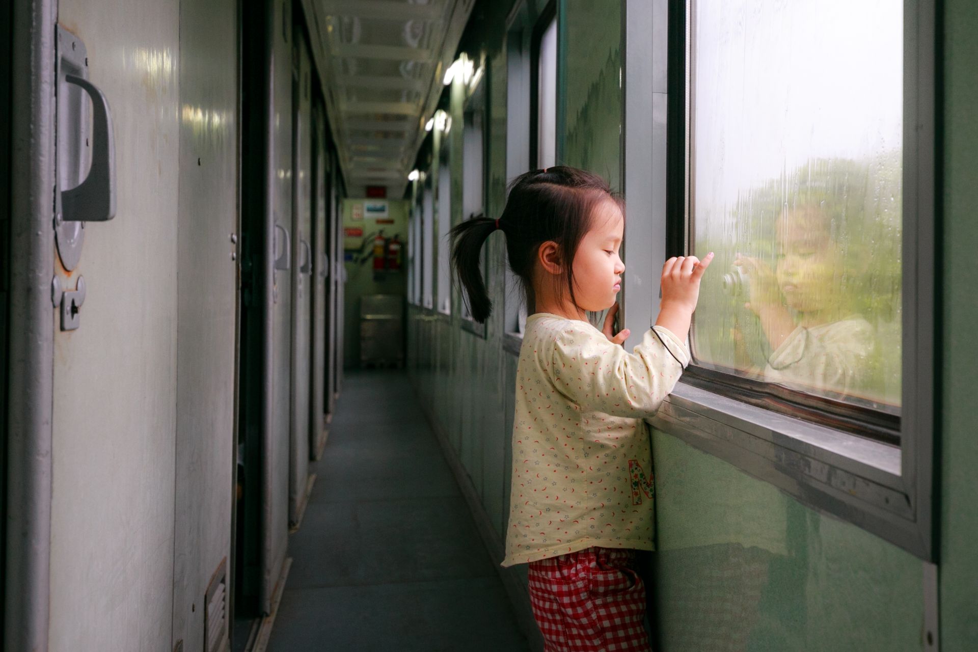 Vue depuis un train japonais