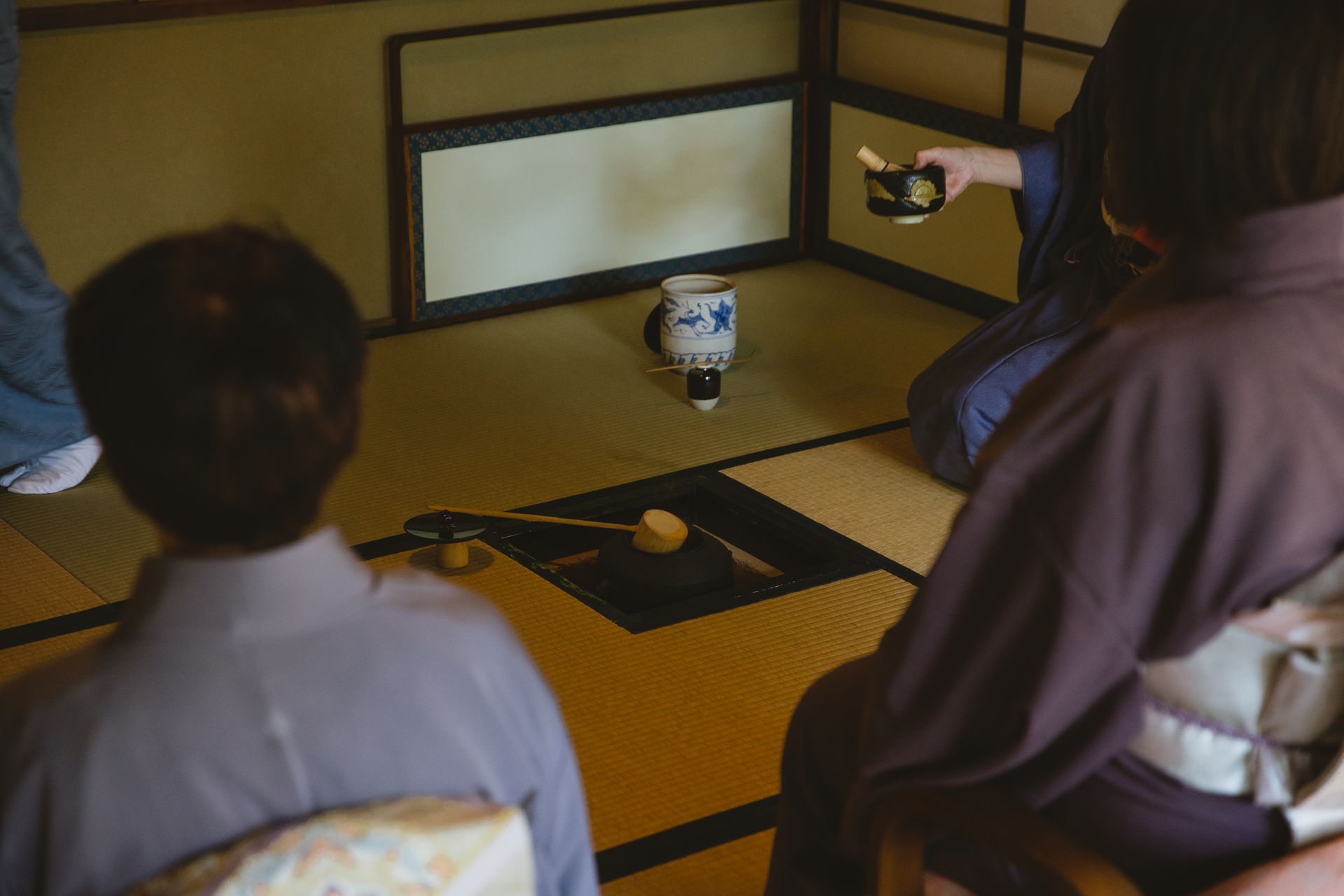 Gros plan sur la texture d'un tatami